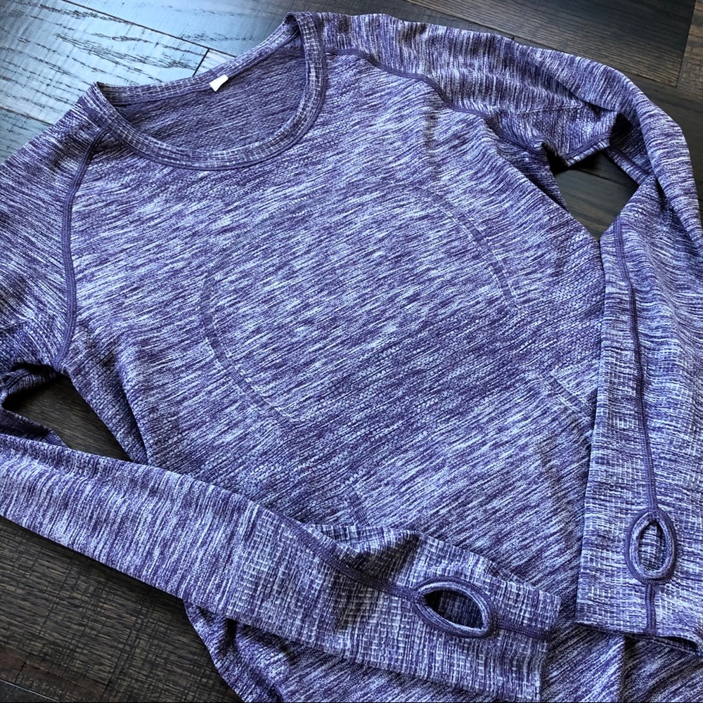 Lululemon Heathered Purple Swiftly Long Sleeve Top